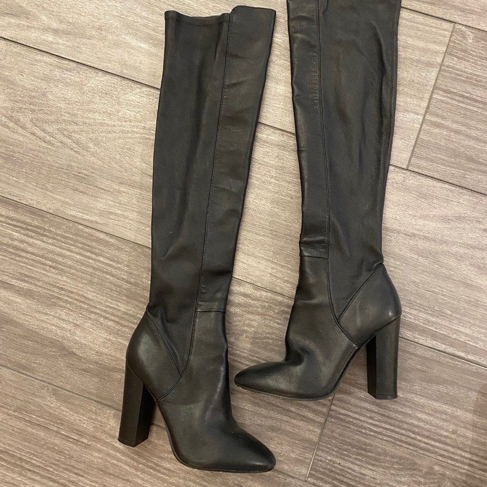 Aldo Black Thigh-High Boots - Size W8